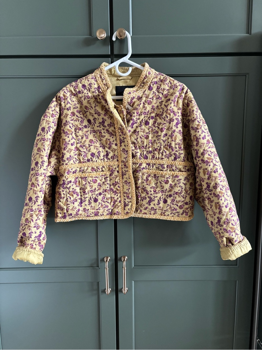 NWOT 7 For All Mankind Quilted Dainty Floral Feminine Boxy Cottage Core Jacket M